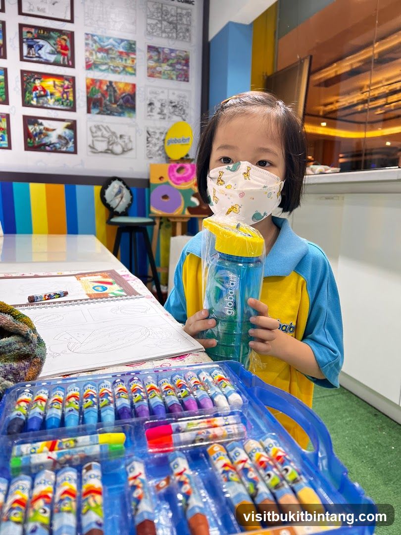 Child with art supplies