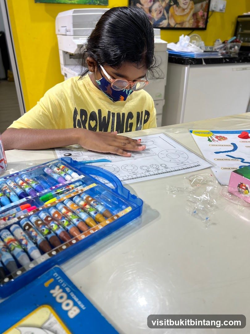 Child doing art activity