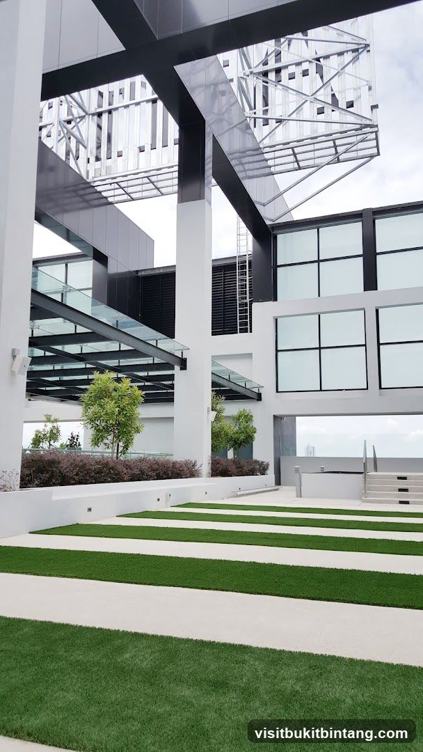 Modern Outdoor Space with Greenery and Architecture