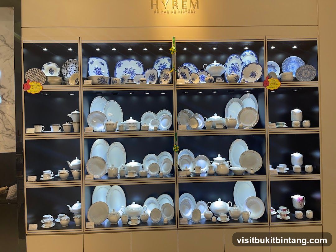 Display of Porcelain Dinnerware