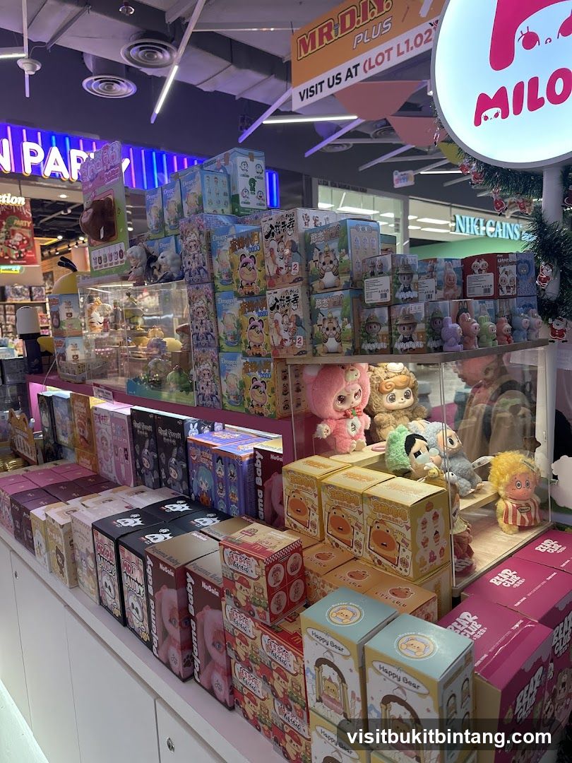Display of Collectible Toys and Merchandise
