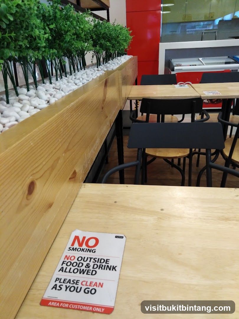 Restaurant Interior with Signage