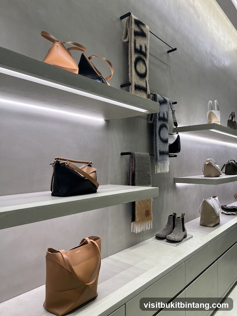 Luxury Handbags and Scarves Display