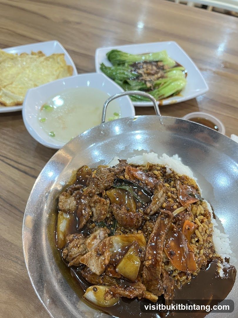 Beef with Rice and Side Dishes