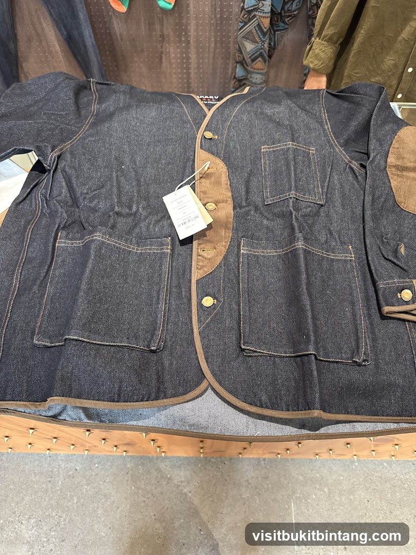 Denim Jacket with Brown Accents