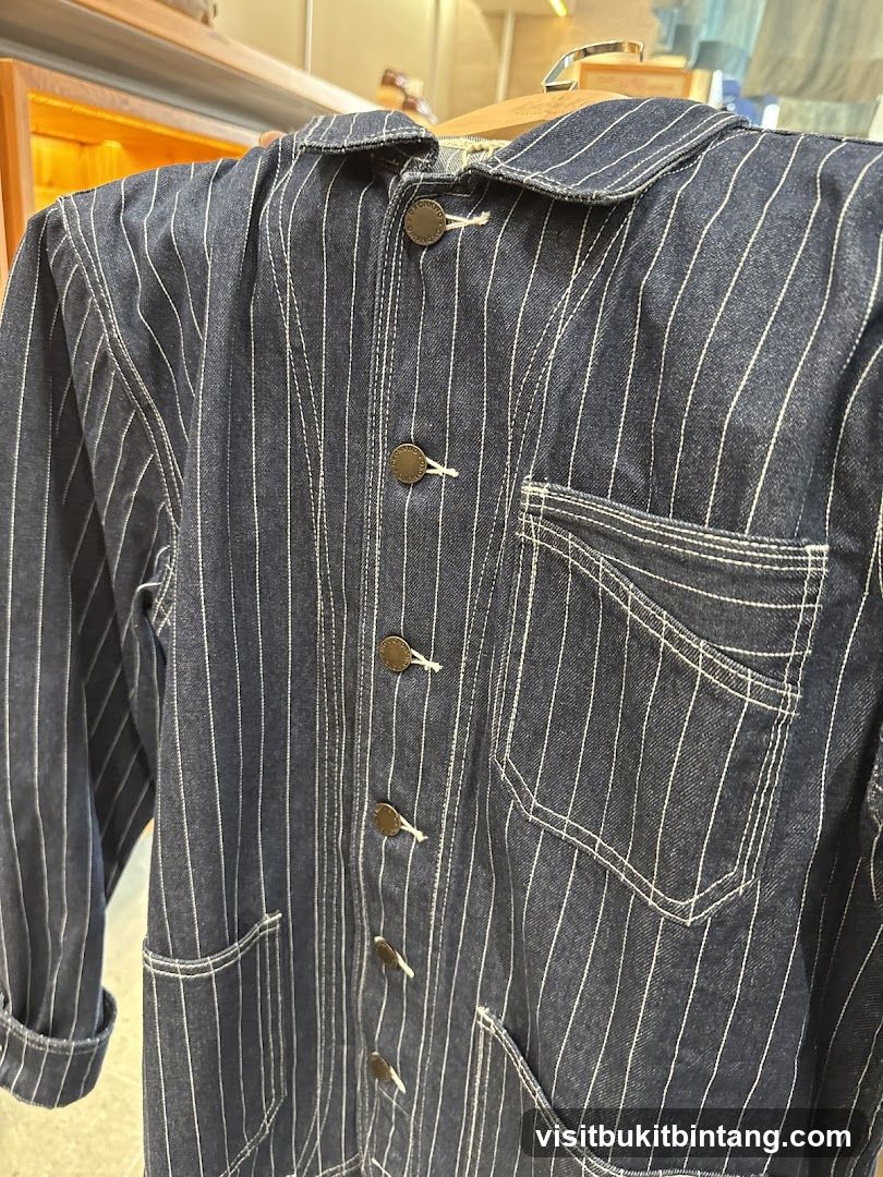 Denim Jacket with Pinstripes