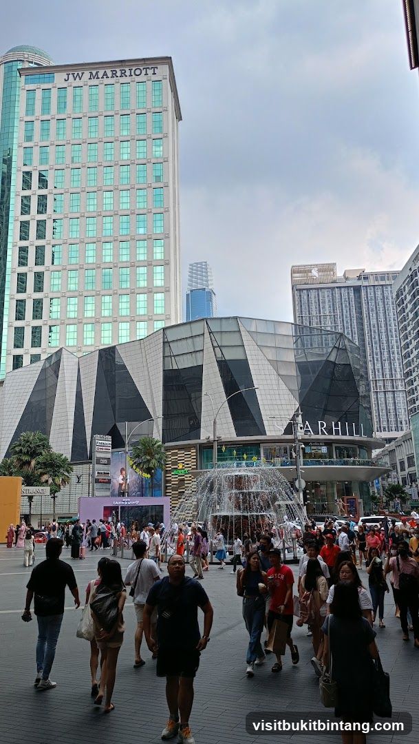 Busy City Square with JW Marriott and Starhill Buildings