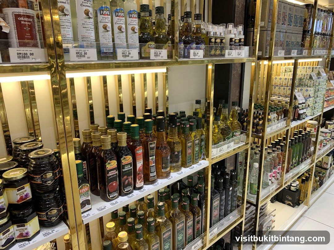 Condiments and Oils on Shelves