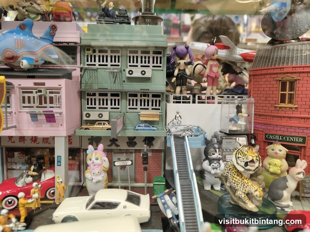 Diorama of Miniature Buildings and Figures