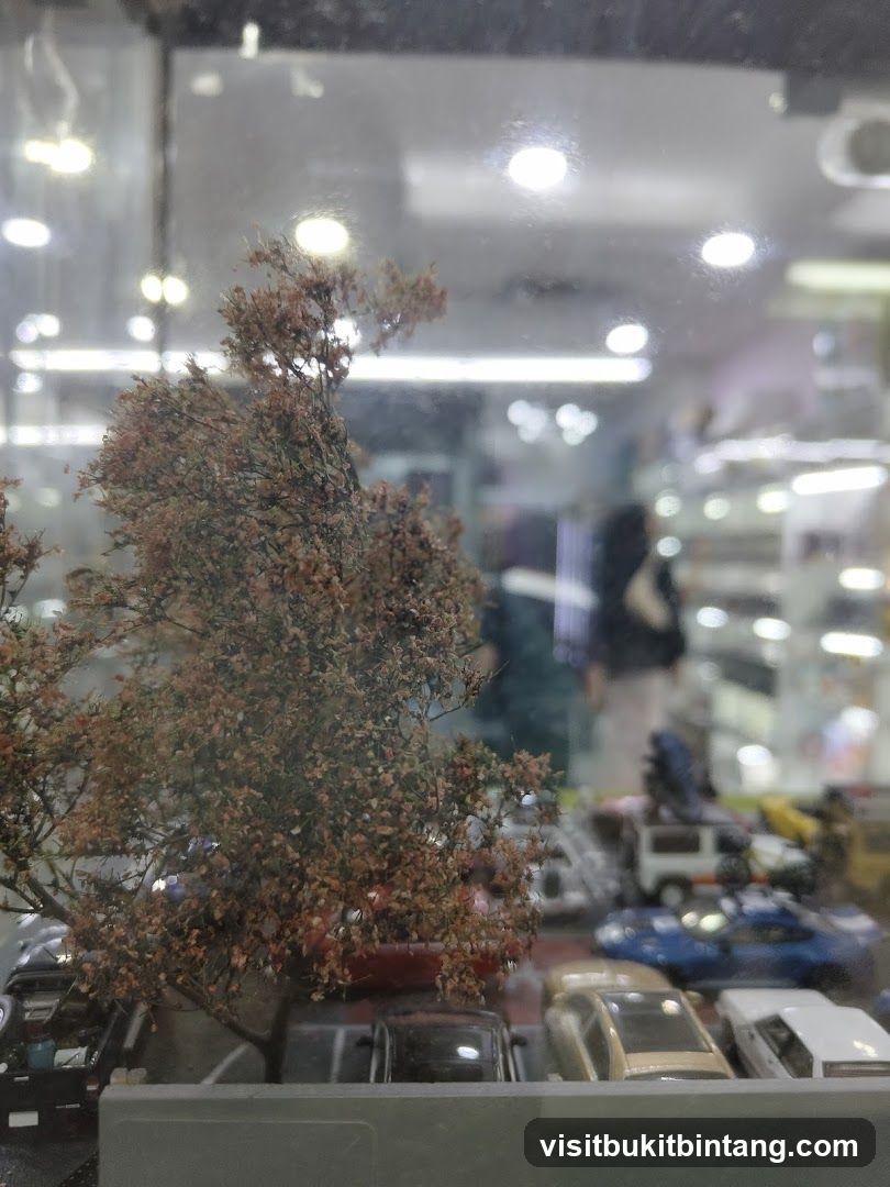 Display of Miniature Cars and Trees