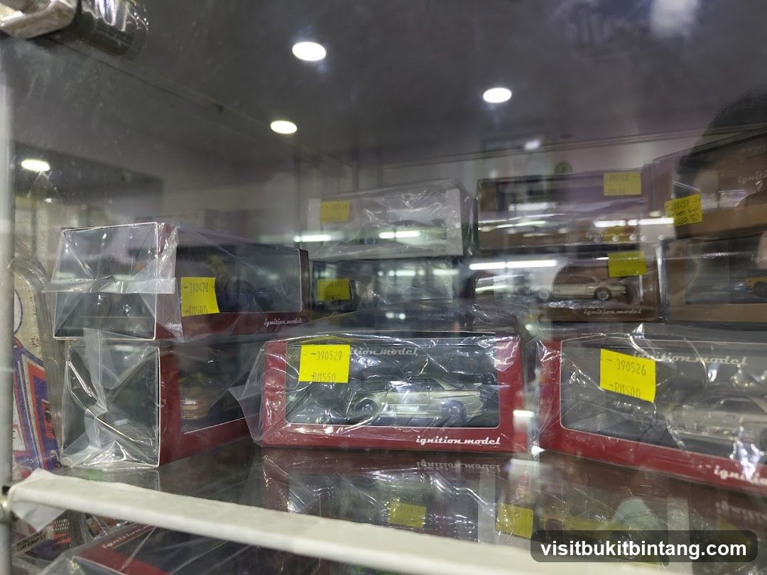 Diecast Model Cars in Display Case