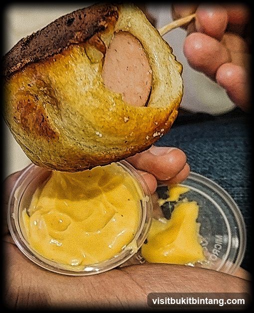 Pretzel Dog with Cheese Dip