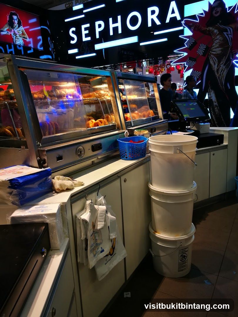 Food display and Sephora signage