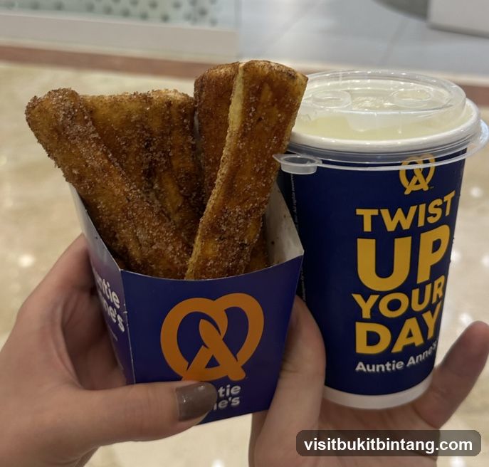 Cinnamon Sugar Pretzel Bites and Drink