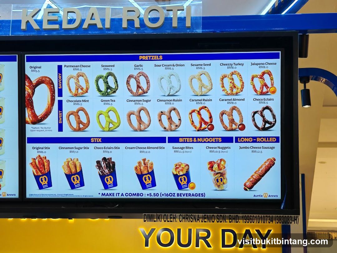 Auntie Anne's Menu