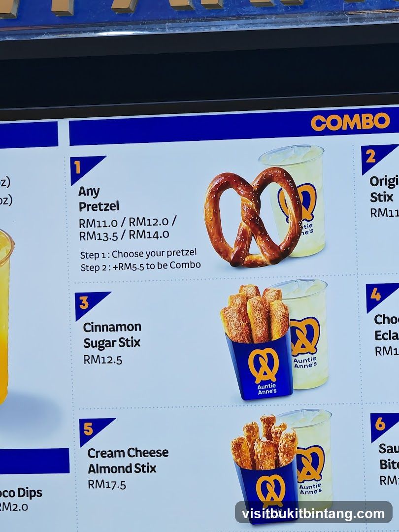 Auntie Anne's Combo Menu