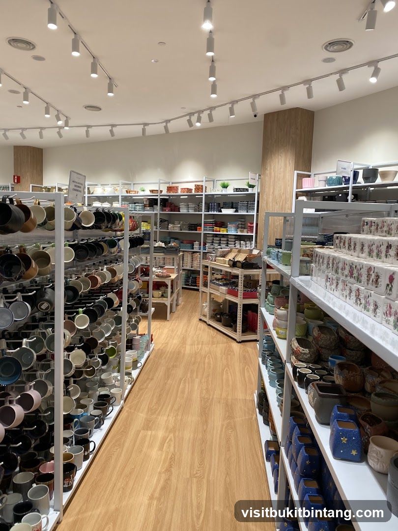 Mugs and pottery display