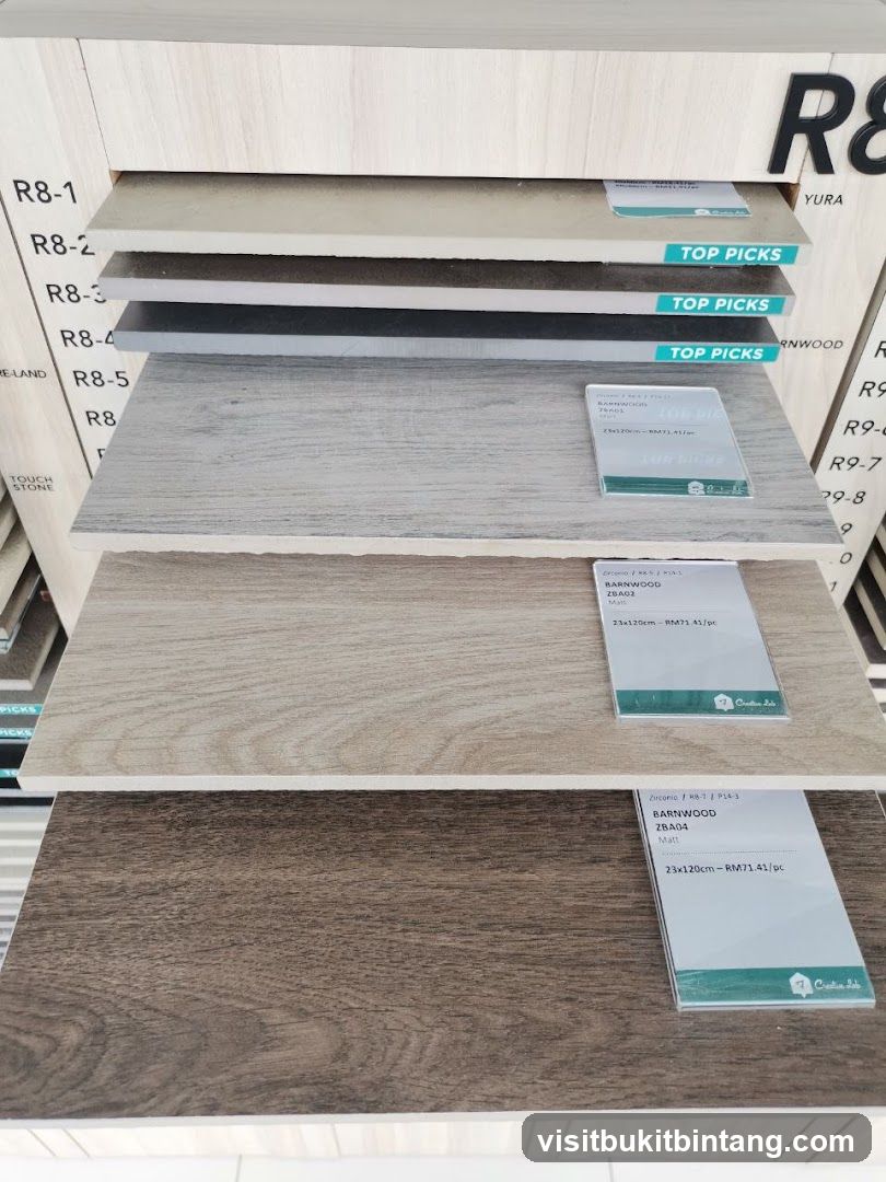 Wood-look Tiles Display