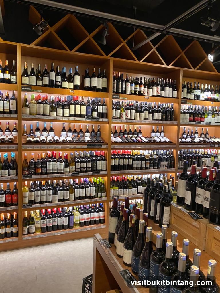 Wine bottles on shelves