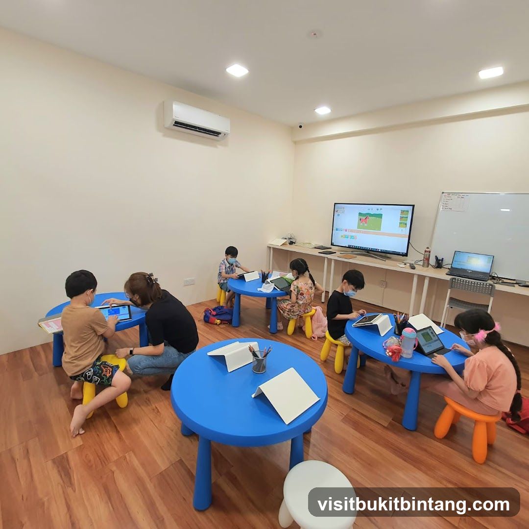 Children learning with tablets