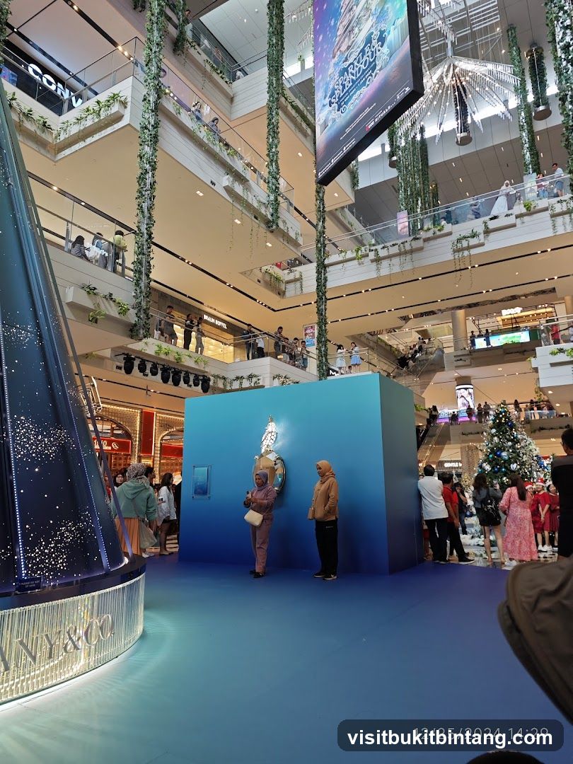 Mall Interior with Holiday Decorations