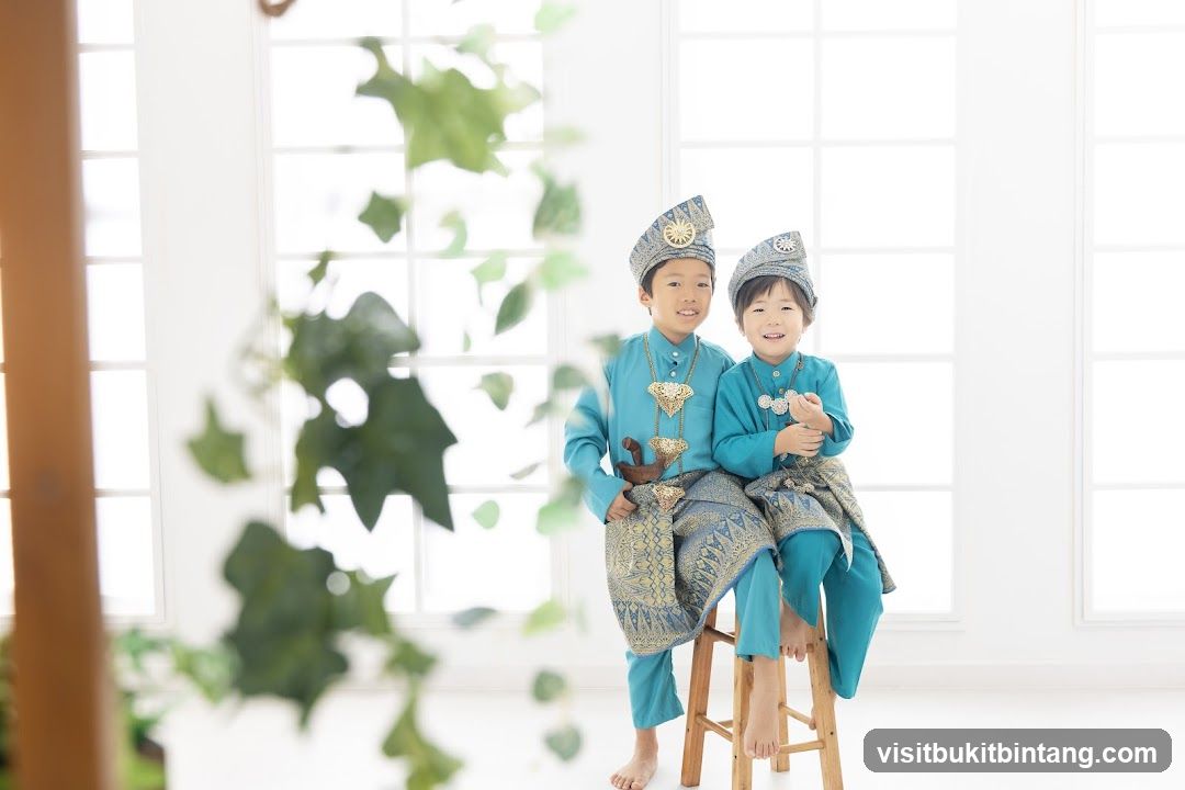 Two boys in traditional attire