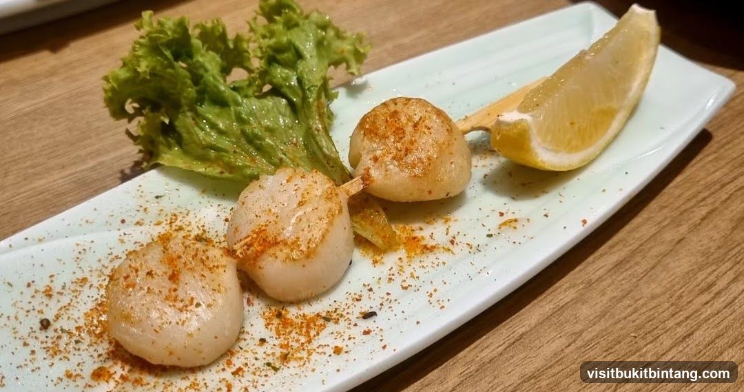 Scallop Skewers with Lemon and Lettuce