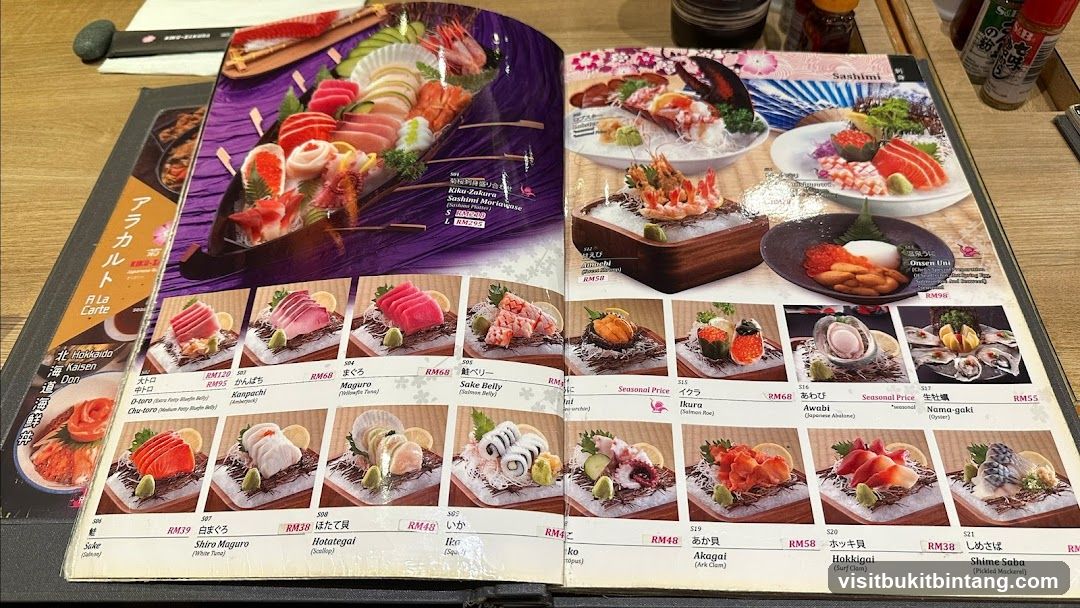 Sashimi Menu