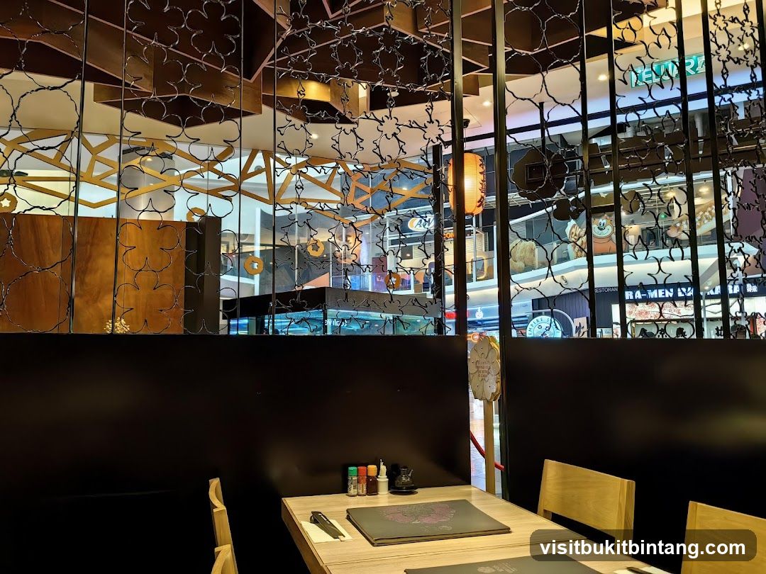 Restaurant Interior with Decorative Screen