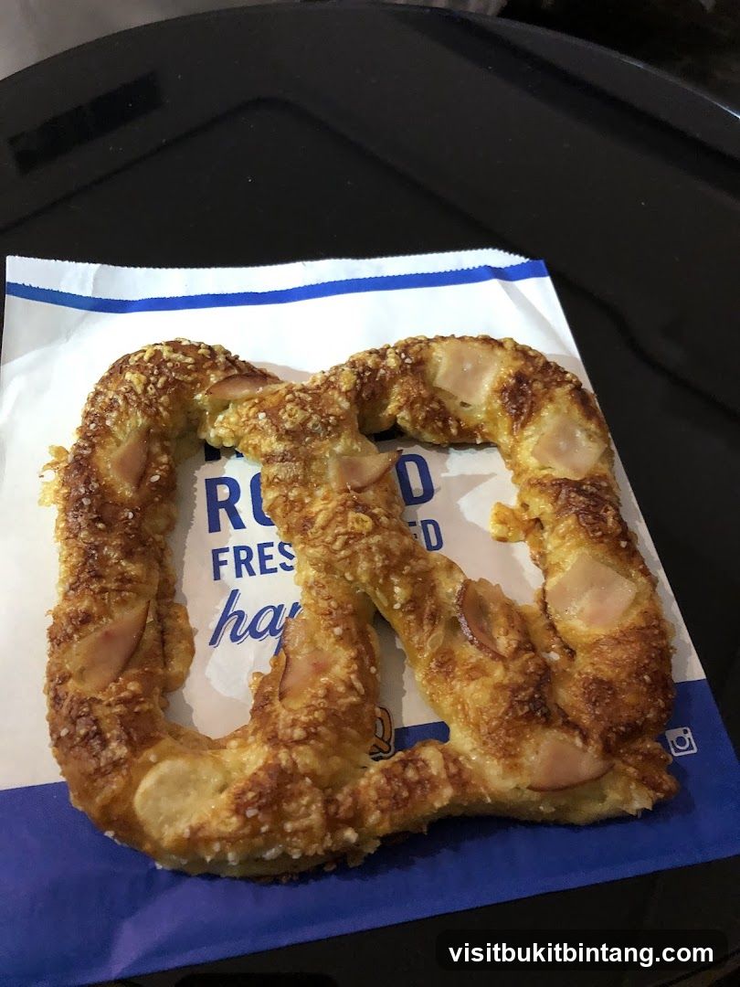 Pretzel on branded paper