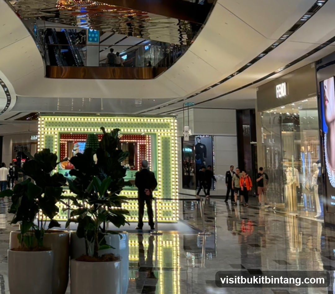 Mall Interior with Storefronts and Display