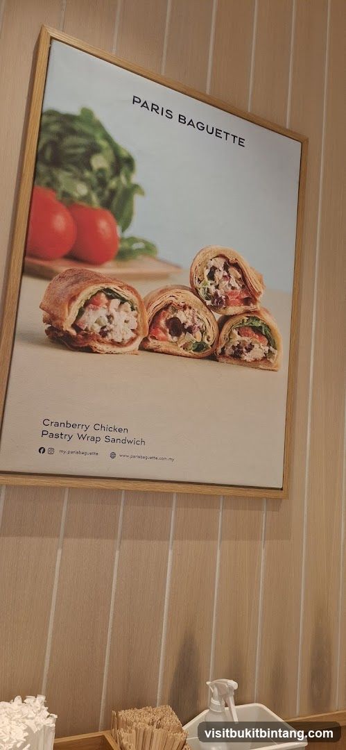 Paris Baguette Cranberry Chicken Pastry Wrap Sandwich Advertisement