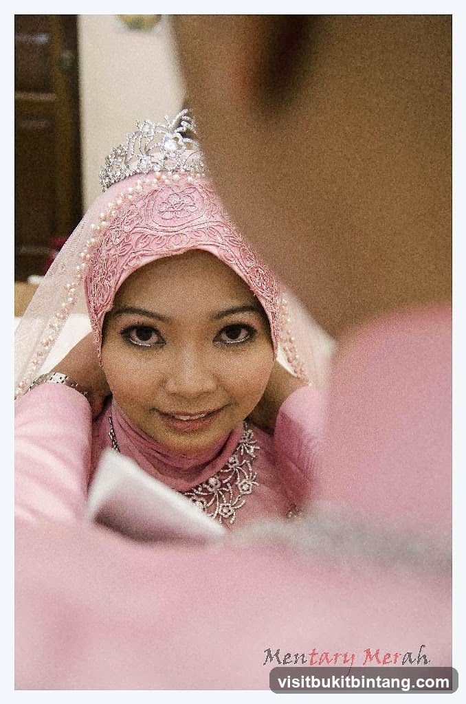 Bride in Pink Hijab and Tiara