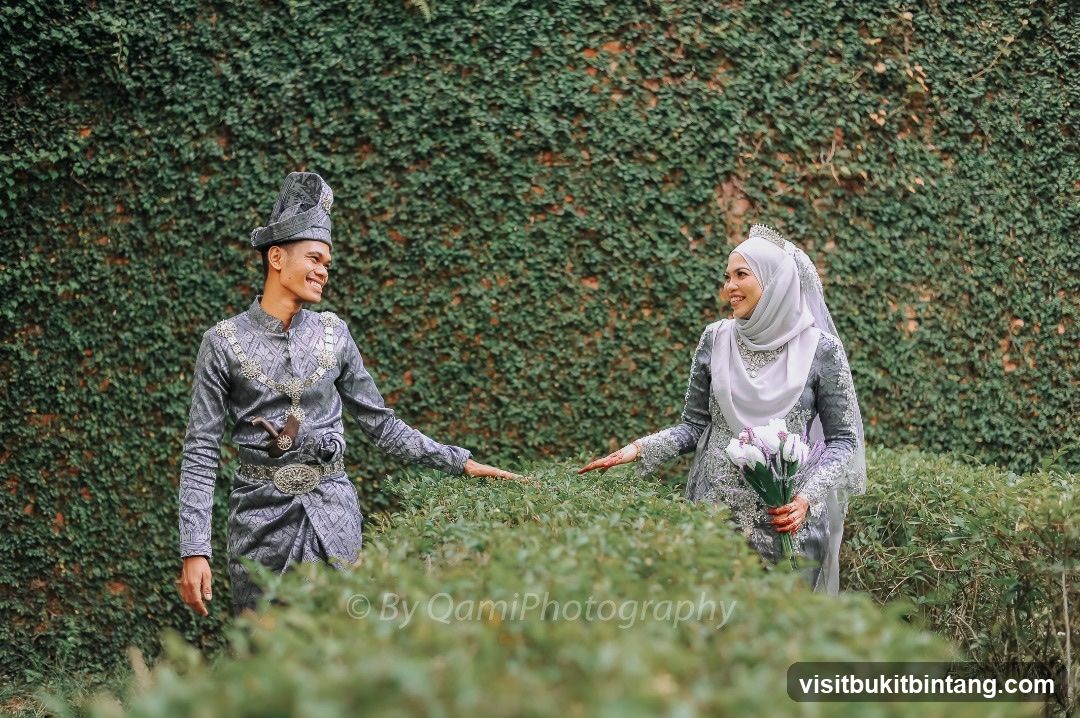 Wedding Couple Posing Outdoors