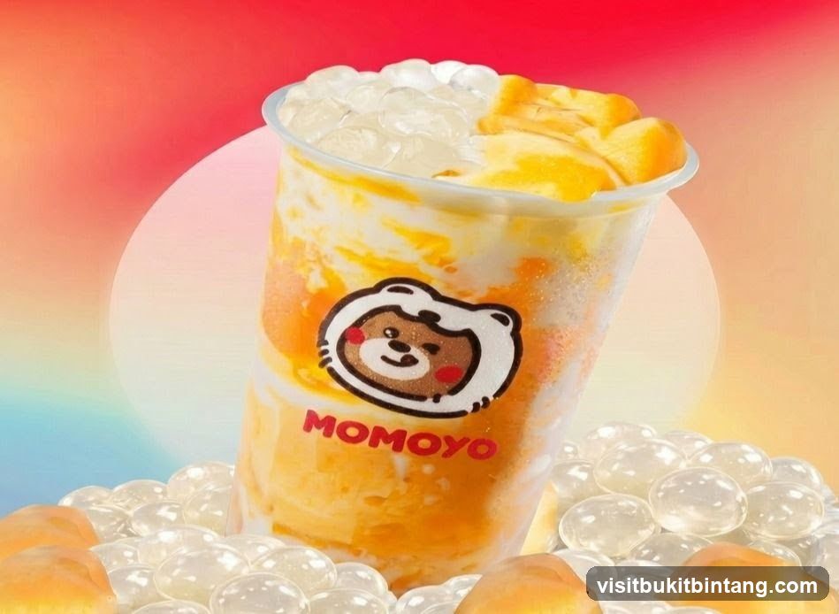 Mango drink with boba