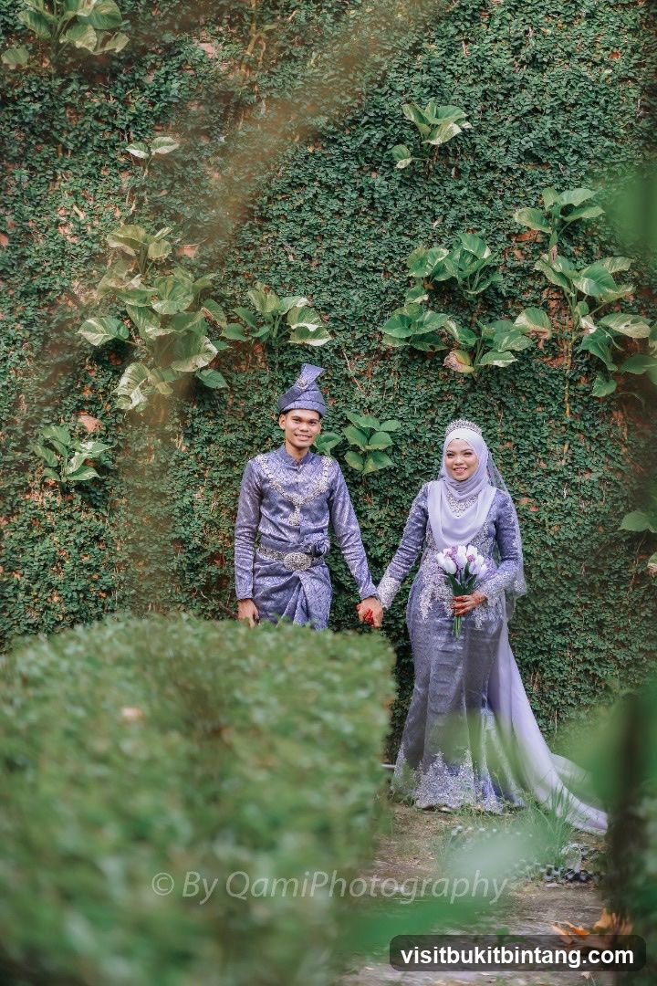 Wedding Couple Posing in Garden