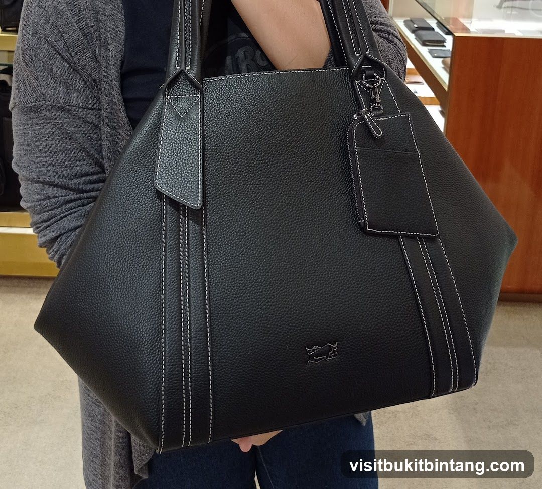 Black Leather Tote Bag