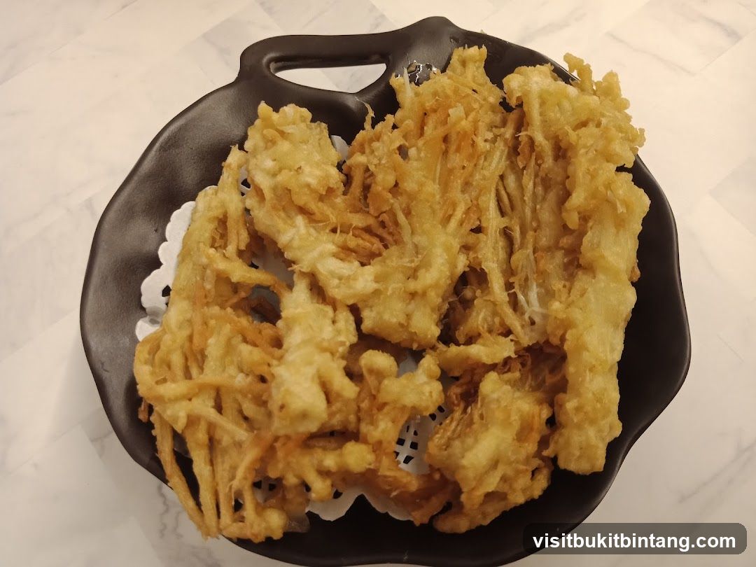 Fried Enoki Mushrooms