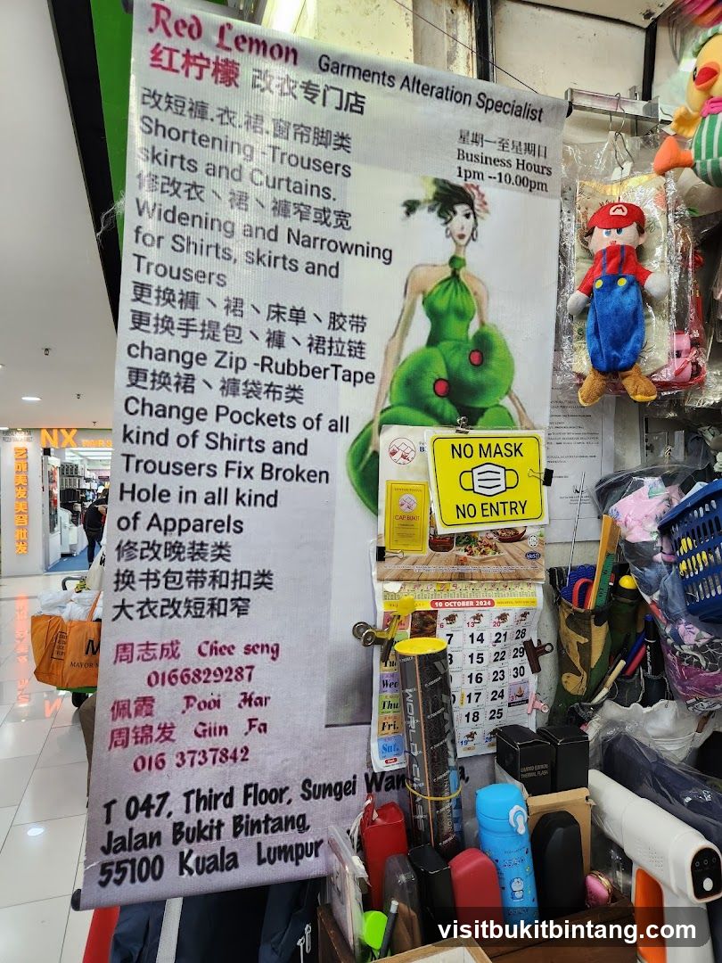 Red Lemon Garments Alteration Specialist Sign