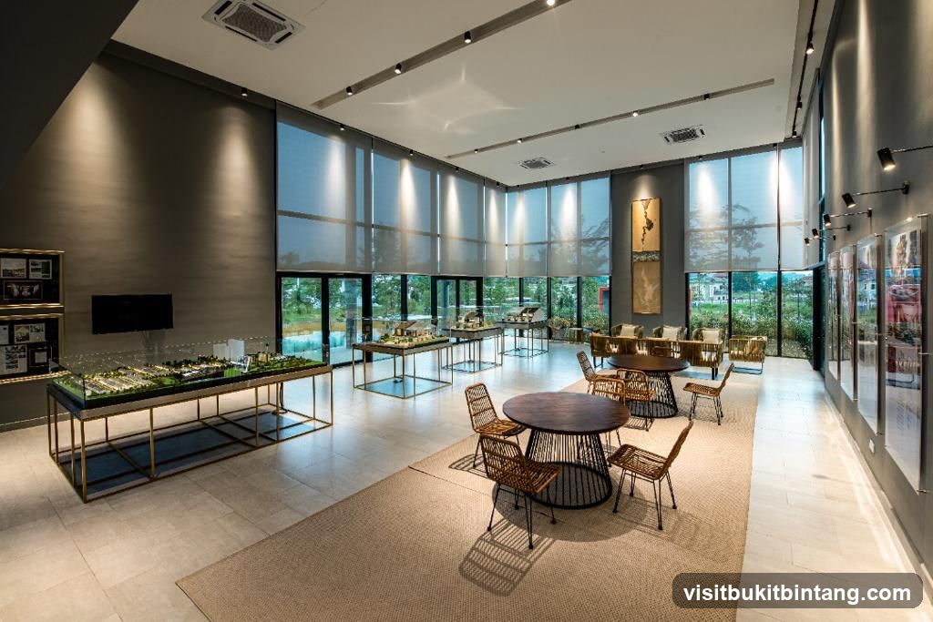 Modern Showroom with Architectural Models