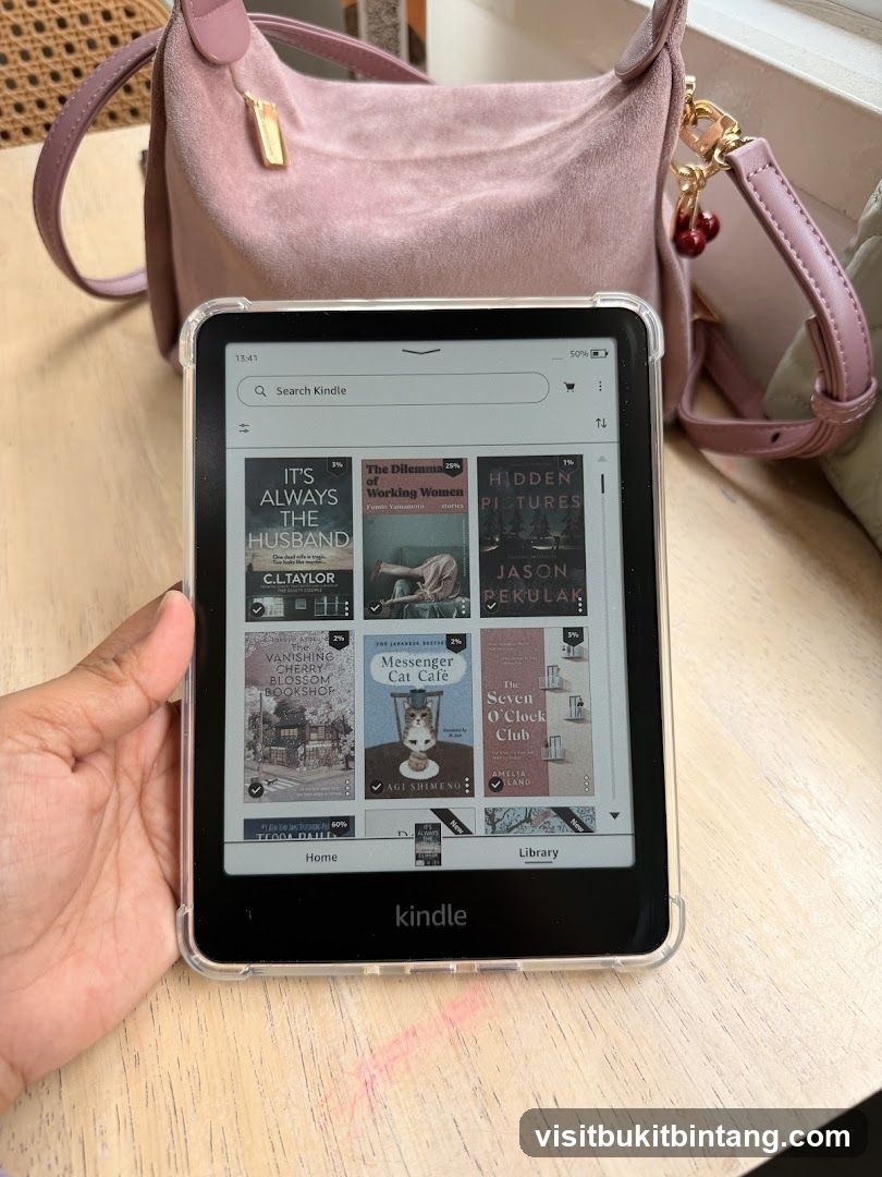 Kindle E-reader Displaying Book Covers