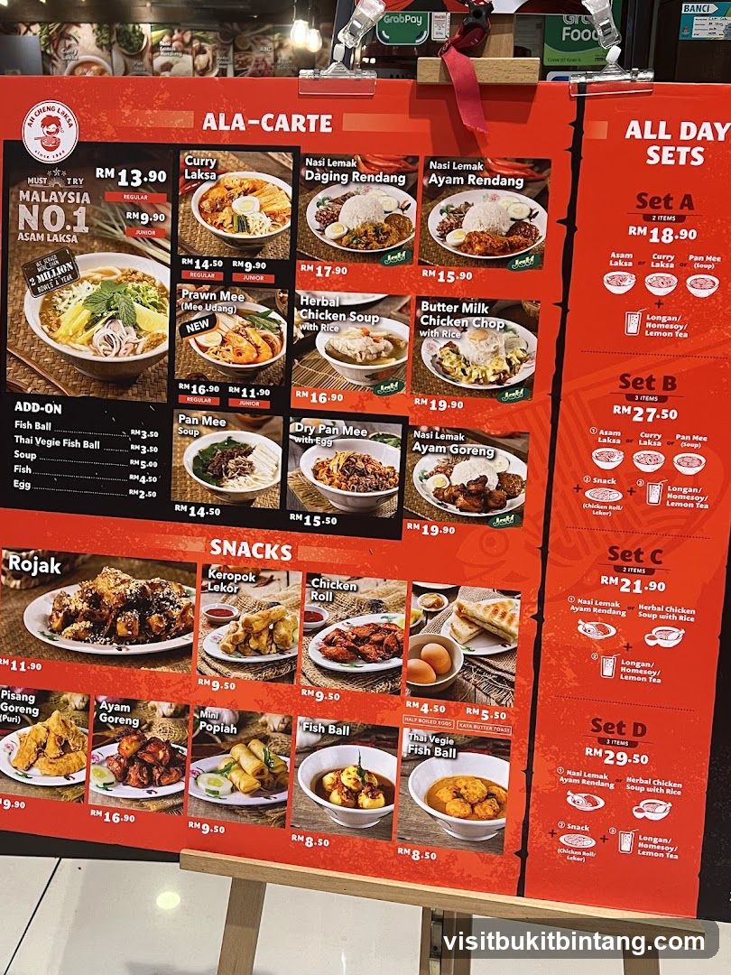 AI CHENG LAKSA MENU