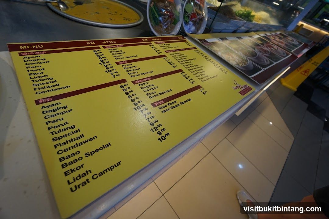 Soup & Mee Menu