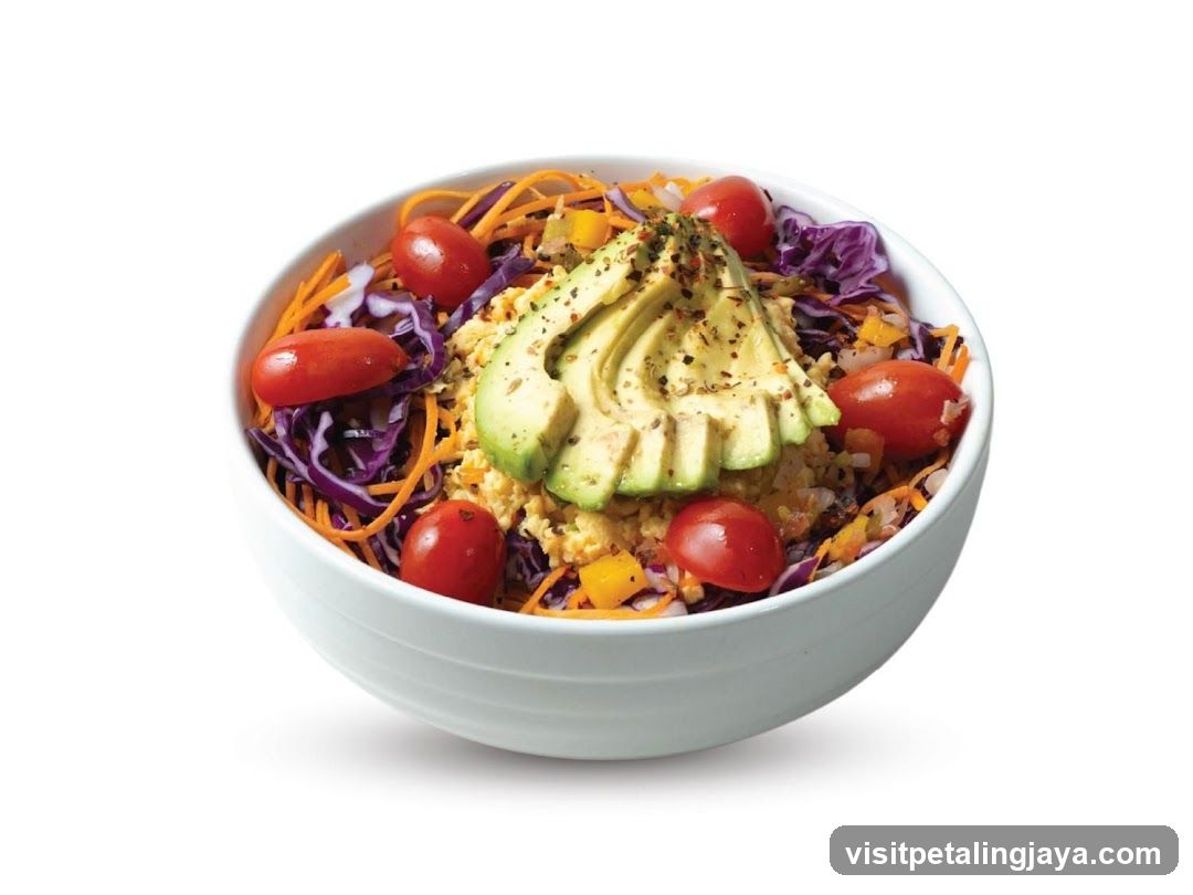 Avocado Bowl with Cherry Tomatoes and Shredded Vegetables