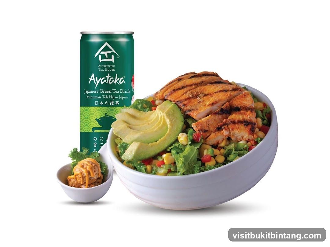 Chicken Salad with Avocado and Japanese Green Tea