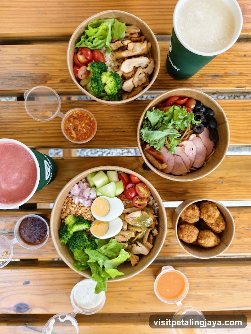 Bowl Meal Spread on Wooden Table