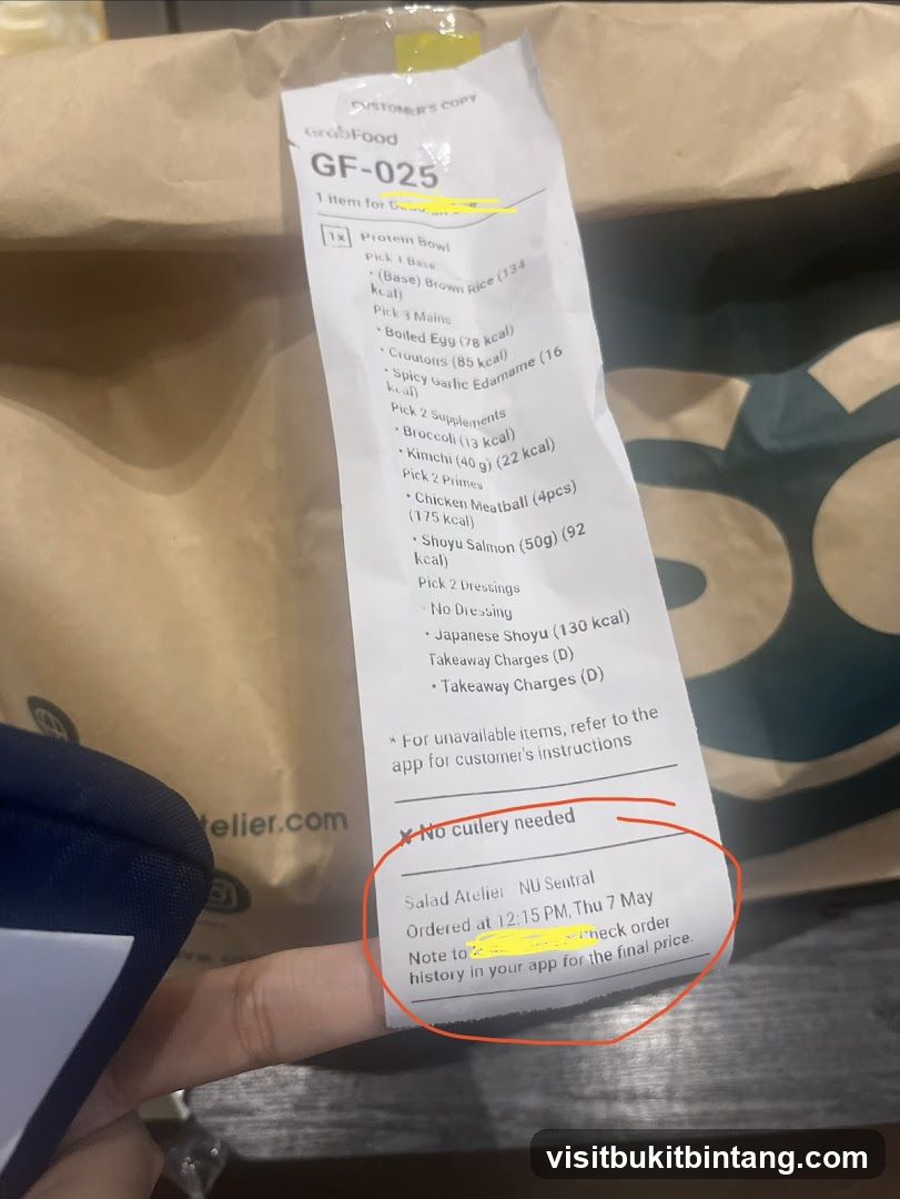 GrabFood Order Receipt