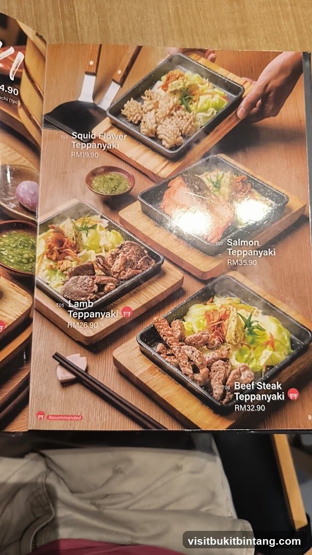 Teppanyaki Menu