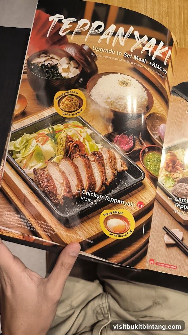 Teppanyaki Menu