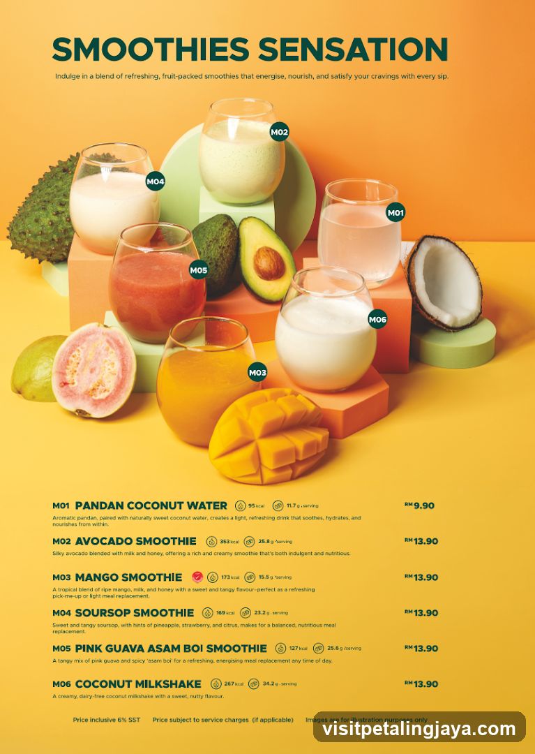 Smoothies Sensation Menu